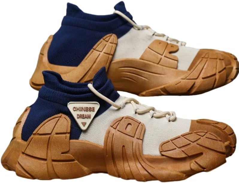 

Мужские модные спортивные кроссовки - стильные кэжуал обувь с контрастными цветами, с сетчатой дышащей тканью, резиновой подошвой и шнуровкой, для весны/лета Hoalox, хаки