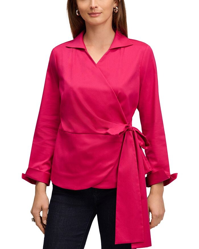 

Топ с запахом Foxcroft Salina, розовый