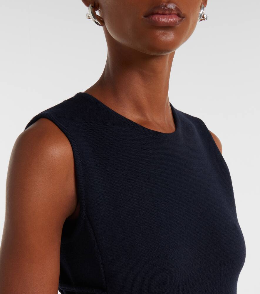 Платье миди из вирджинской шерсти Delfi Max Mara, Blu Marino — фото 4