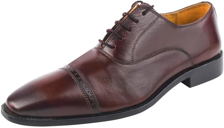 

Мужские оксфорды LIBERTYZENO с шнуровкой и рисунком на подошве из натуральной кожи, для Рождества, коричневый