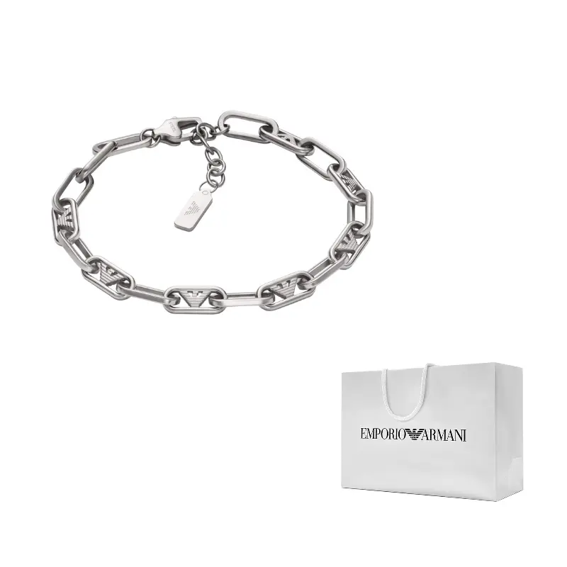 

Серебряный браслет из нержавеющей стали для мужчин EMPORIO ARMANI, серебряный