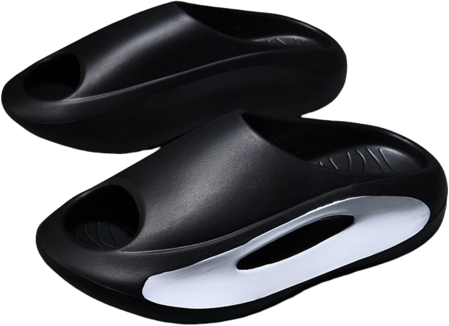 

Мужские сланцы WARKTMY Cloud, противоскользящие с толстой подошвой, для повседневного ношения и пляжа, подходящие для дома и улицы, черный