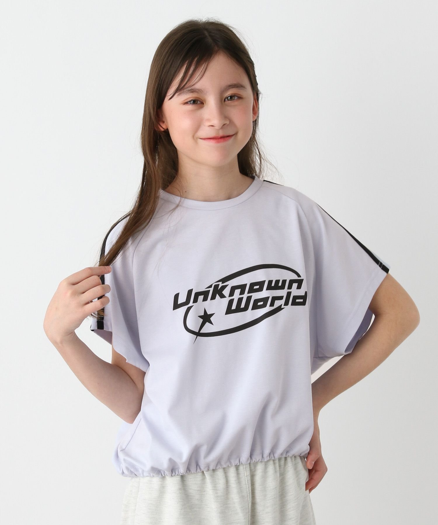 Прочная футболка с коротким рукавом / Детская / 324958 GLOBAL WORK, Sax (front logo) 81