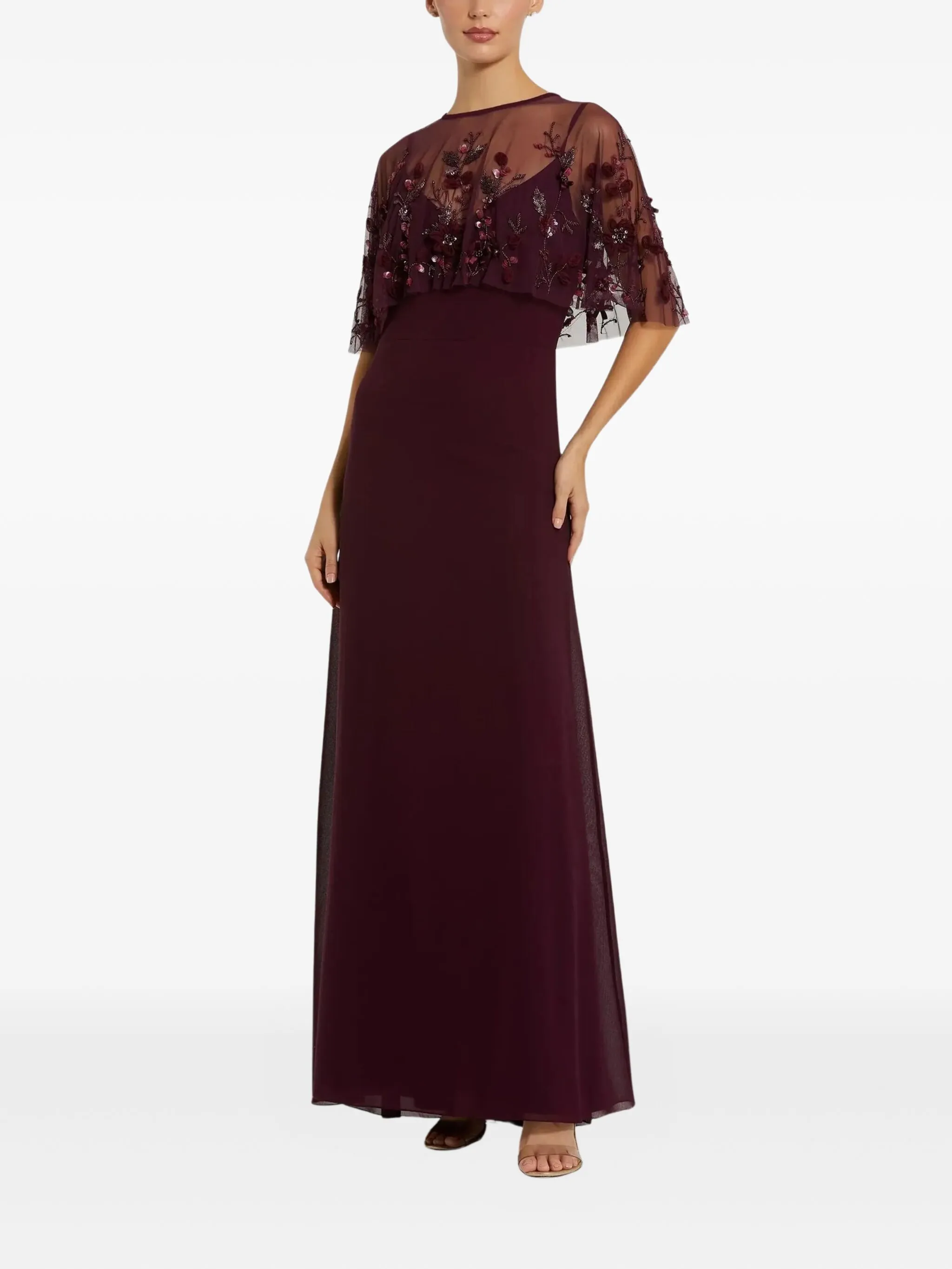 

Декорированное платье макси без рукавов Mac Duggal, красный