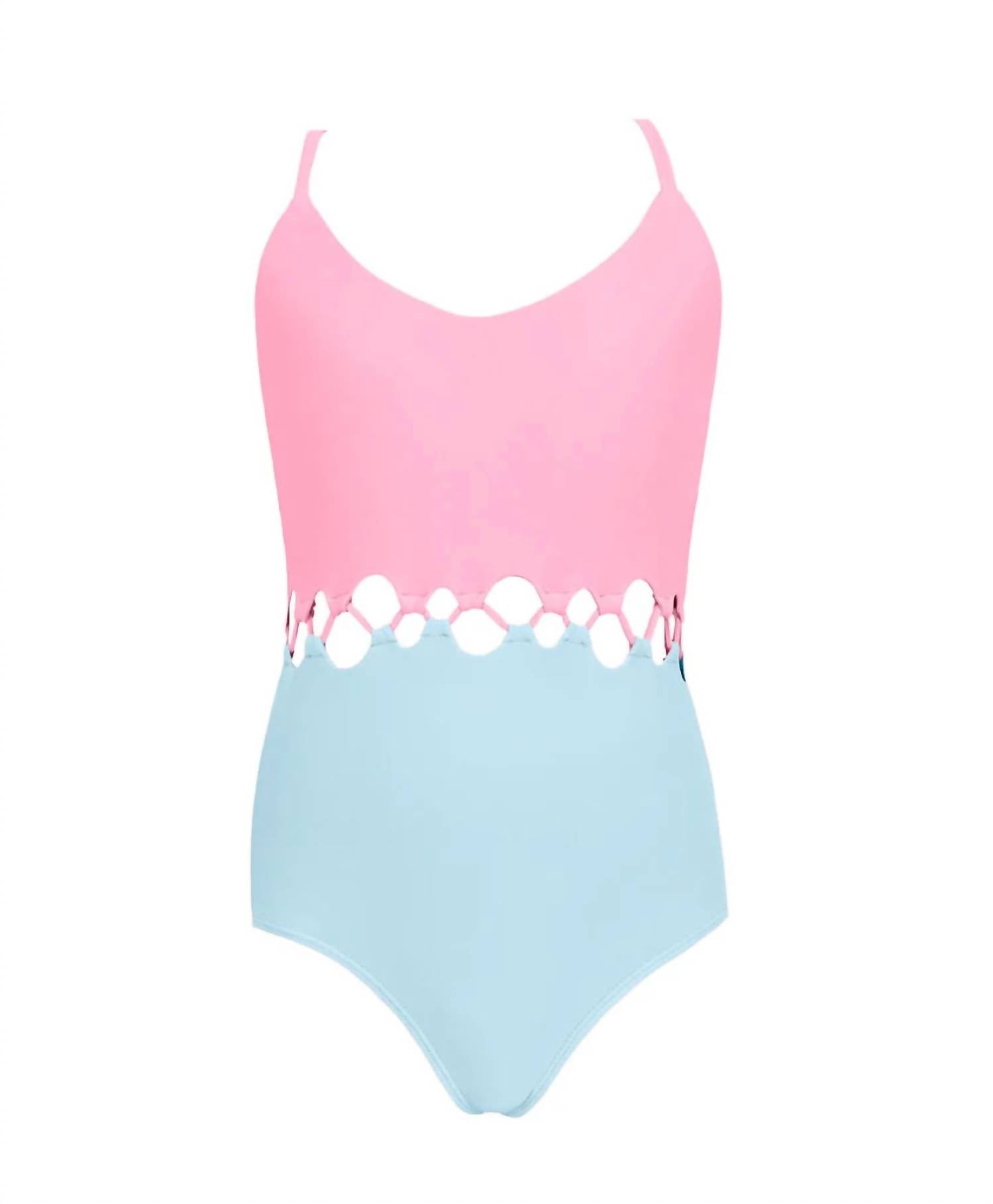 

Детский купальник Cammy Loop в розово-голубом цвете PQ Swim