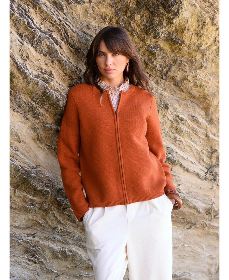 

Женская вязаная куртка на молнии Celtic & Co, Burnt orange