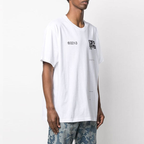 Футболка ss21 logo round neck short sleeve loose fit white Off-White, белый — фото 4