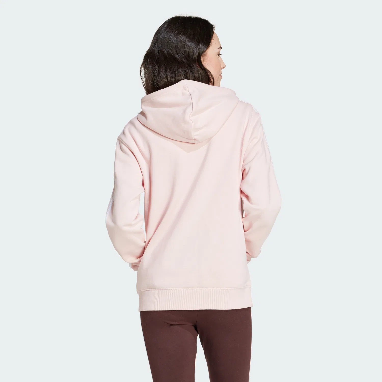Худи унисекс Essential 3-Stripes French Terry на молнии, розовое, от Adidas — фото 2