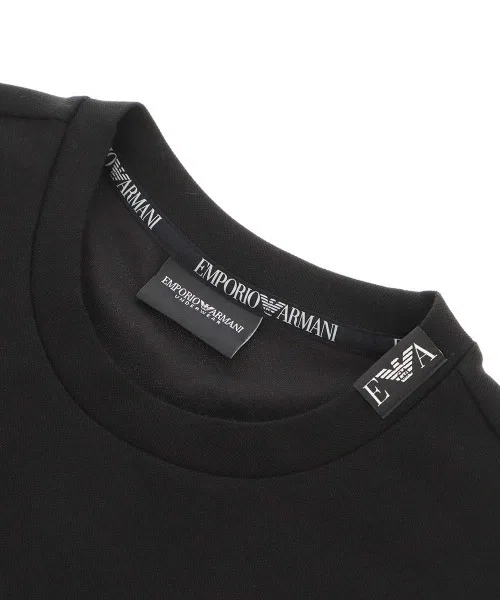 Свитшот EMPORIO ARMANI STRECH PIQUET TERRY CREE NECK SWEATSHIRT, тёмно-синий — фото 2
