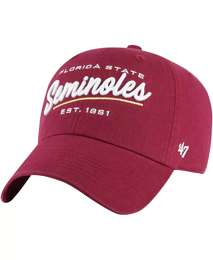 

Женская регулируемая кепка Garnet Florida State Seminoles Sidney Clean Up '47 Brand