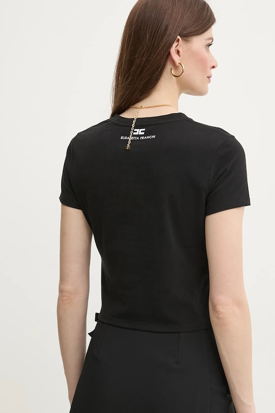 

Хлопковая футболка Elisabetta Franchi, черный