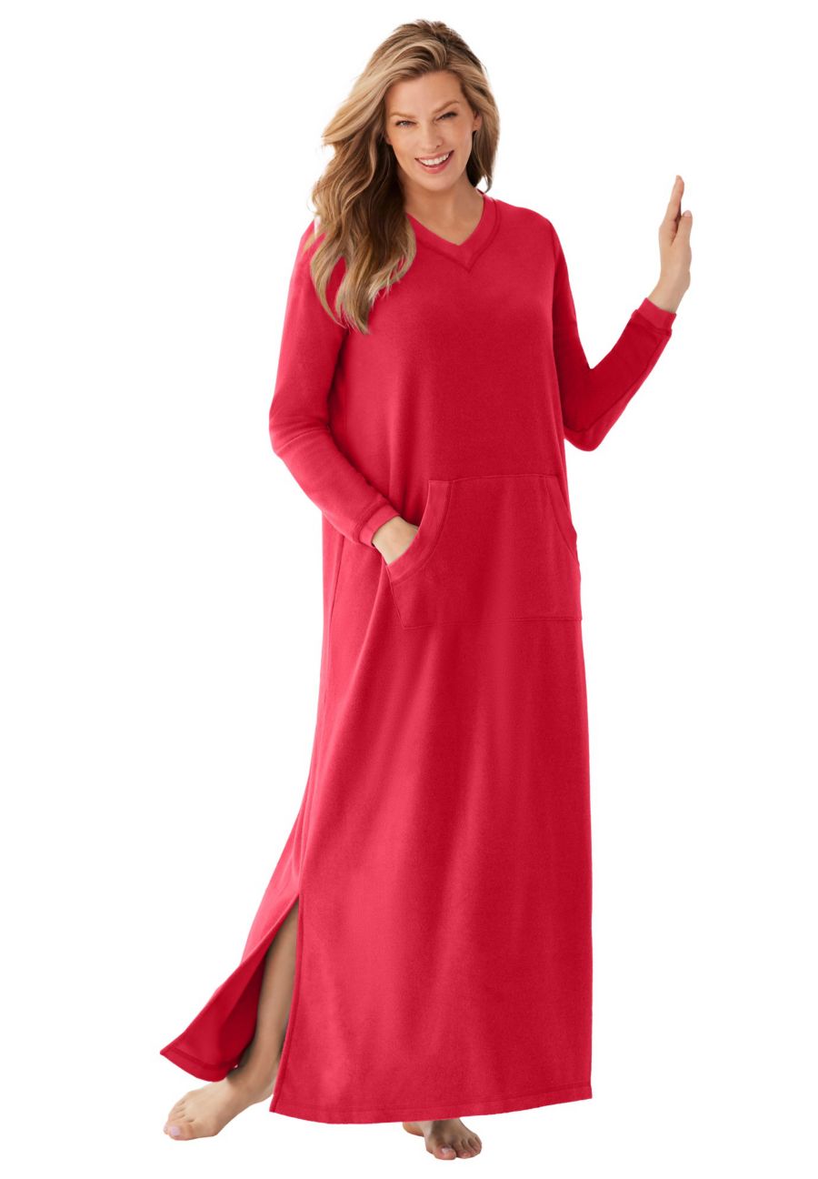 

Женский длинный домашний халат из искусственного меха больших размеров Dreams & Co, Classic red