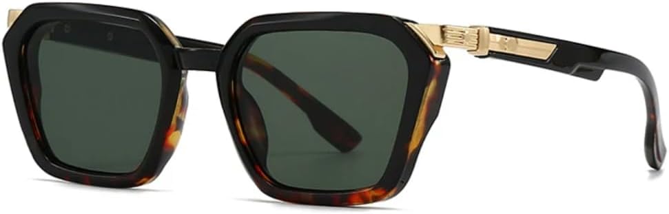 

Солнцезащитные очки для мужчин и женщин - защита UV400 - двухцветные линзы "кошачий глаз" с градиентом для занятий спортом на открытом воздухе и вождения DSVIGF, Black Leopard Green