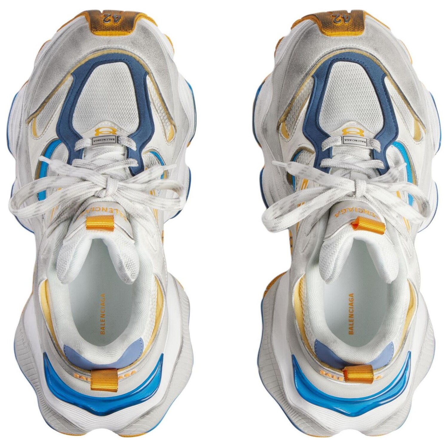 Кроссовки мужские Balenciaga Chunky Sneakers, белый / желтый — фото 4