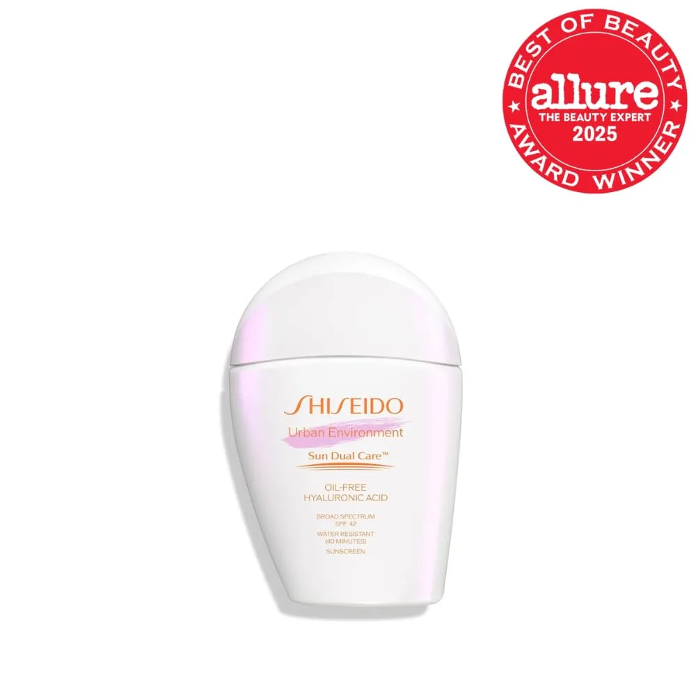 Солнцезащитный крем Shiseido Urban Environment Oil-Free Sunscreen SPF 42 - защищает, увлажняет, матирует и действует как праймер для лица - водостойкий в течение 40 минут - некомедогенный 30 мл — фото 2