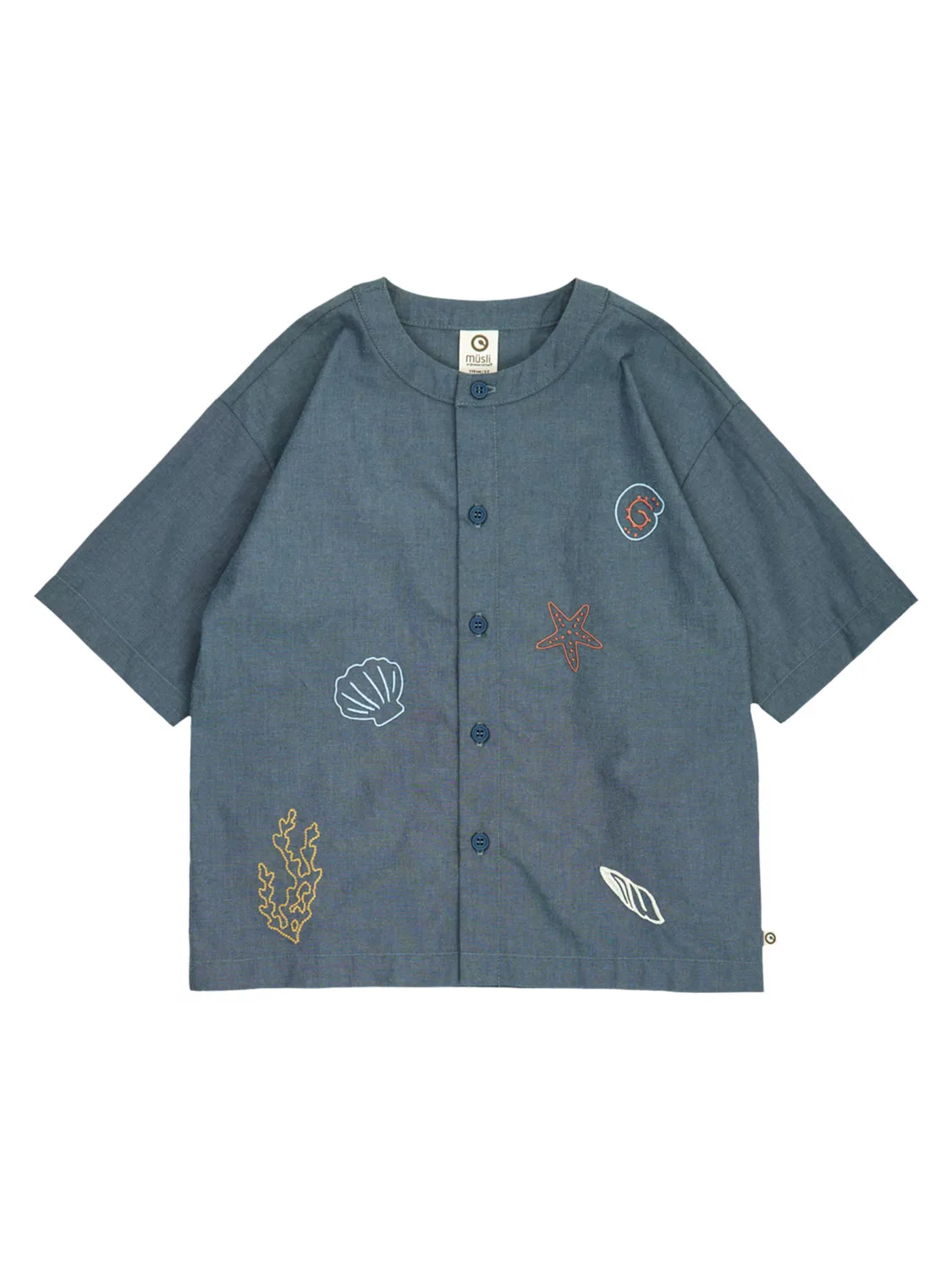 Рубашка на пуговицах стандартного кроя Müsli By Green Cotton, Light Blue/Dark Blue