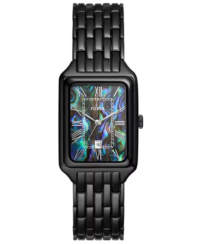 

Женские кварцевые черные часы из нержавеющей стали 26 мм Fossil, черный
