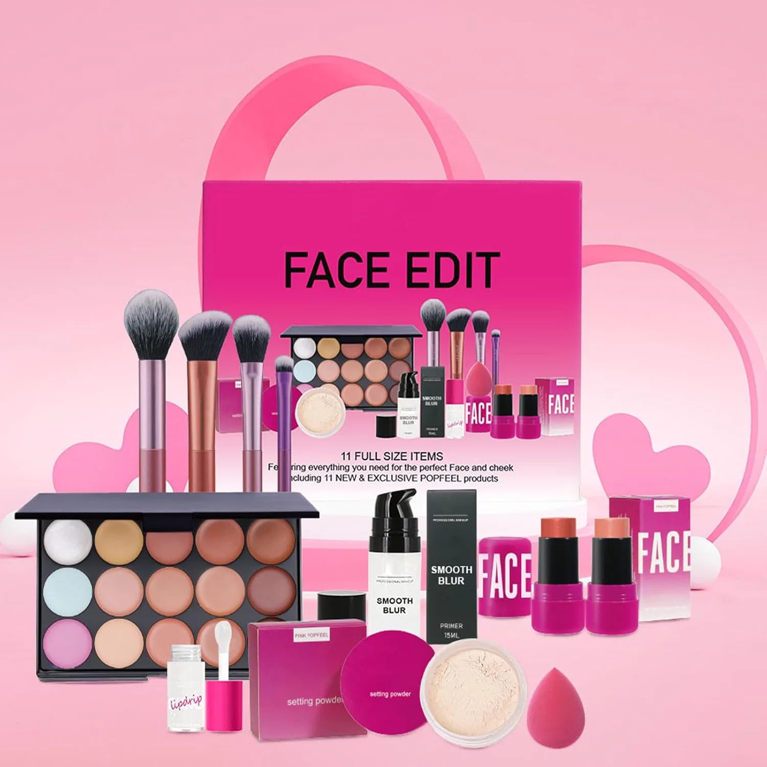 Набор косметики Travel Makeup Kit, компактный, водостойкий, 1 шт — фото 3