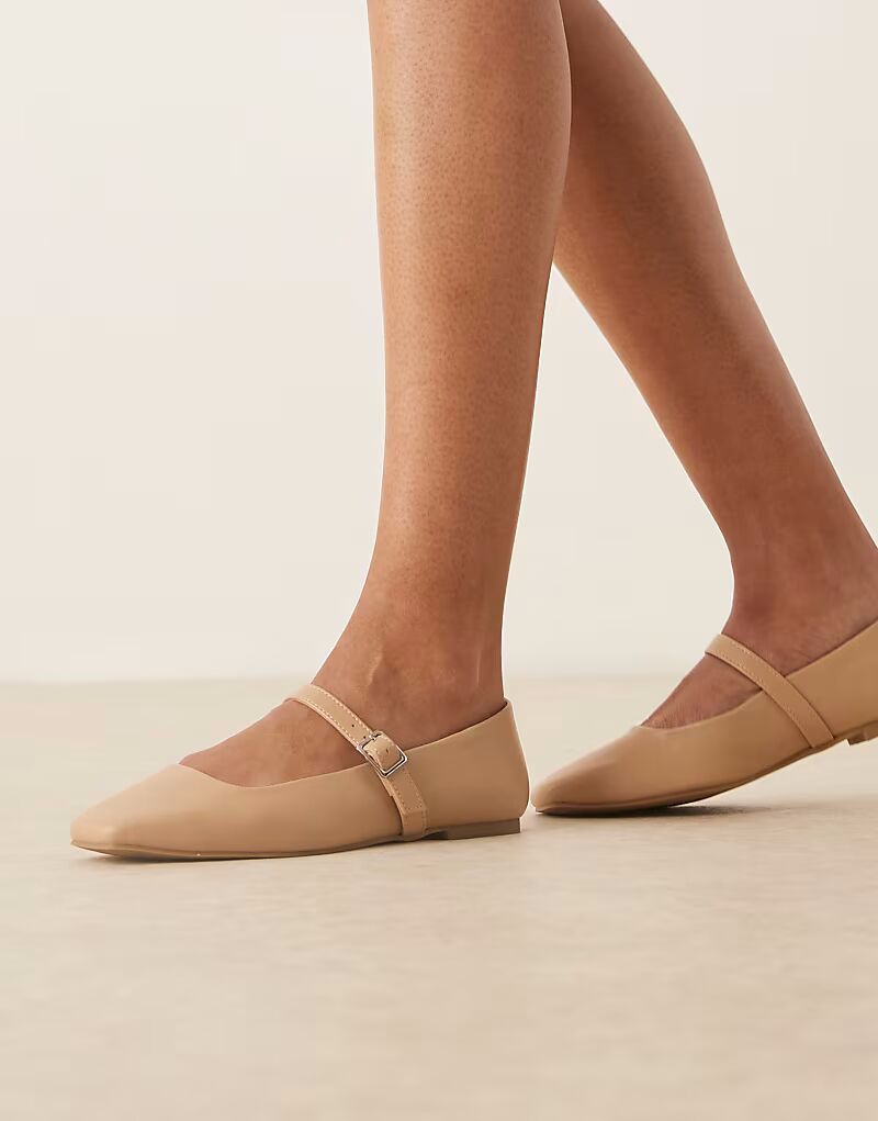 ASOS DESIGN Lottie балетки Мэри Джейн бежевого цвета