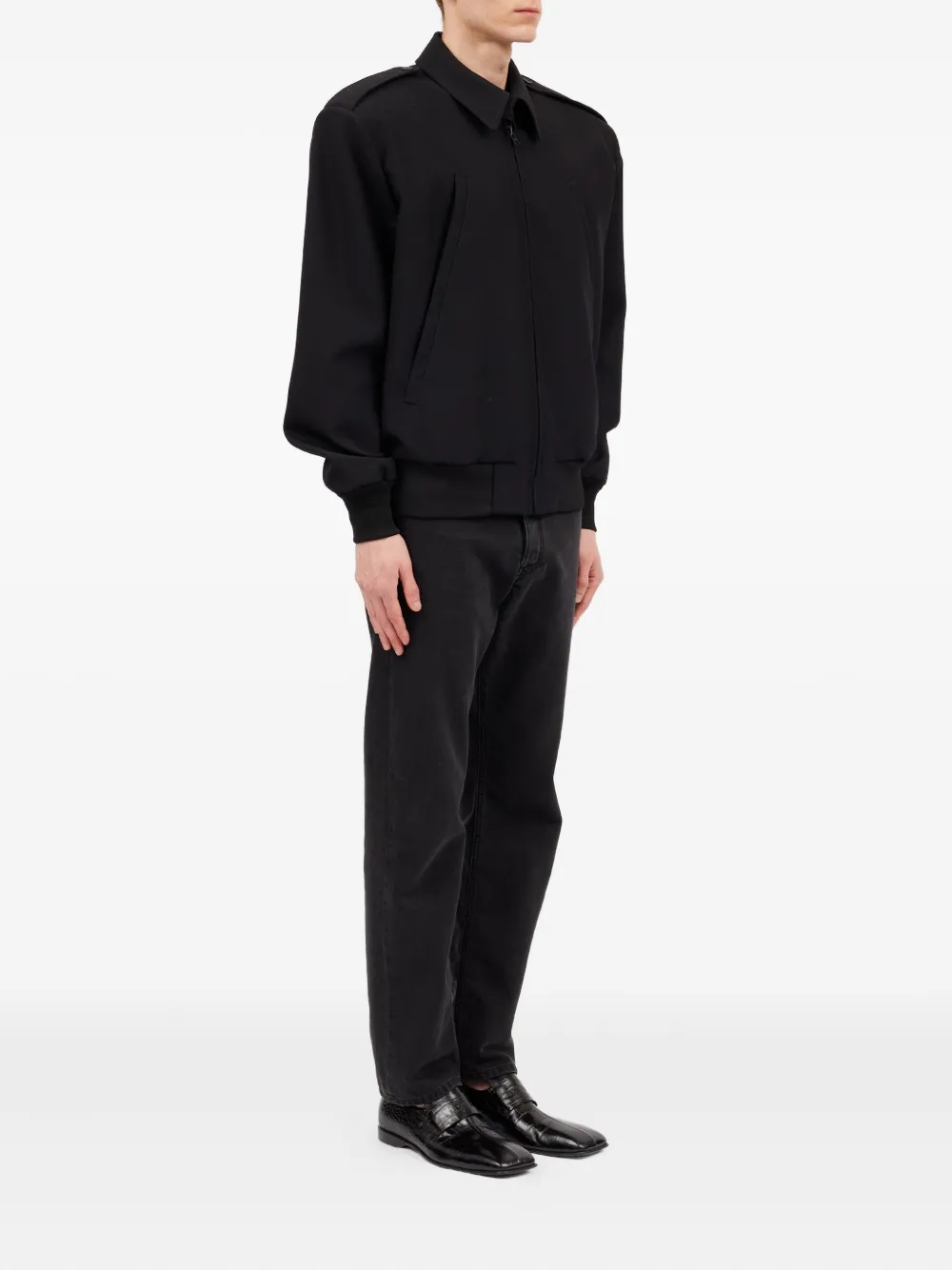 Шерстяная куртка с воротником MM6 Maison Margiela, черный — фото 3