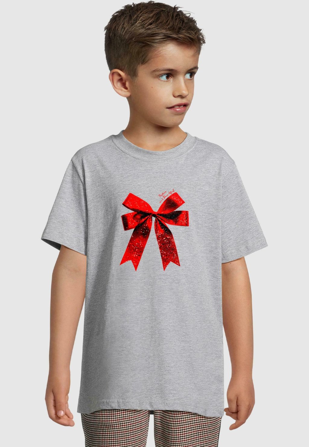 

Футболка с принтом CHRISTMAS - BOW 2.0 ABSOLUTE CULT, светло-серый