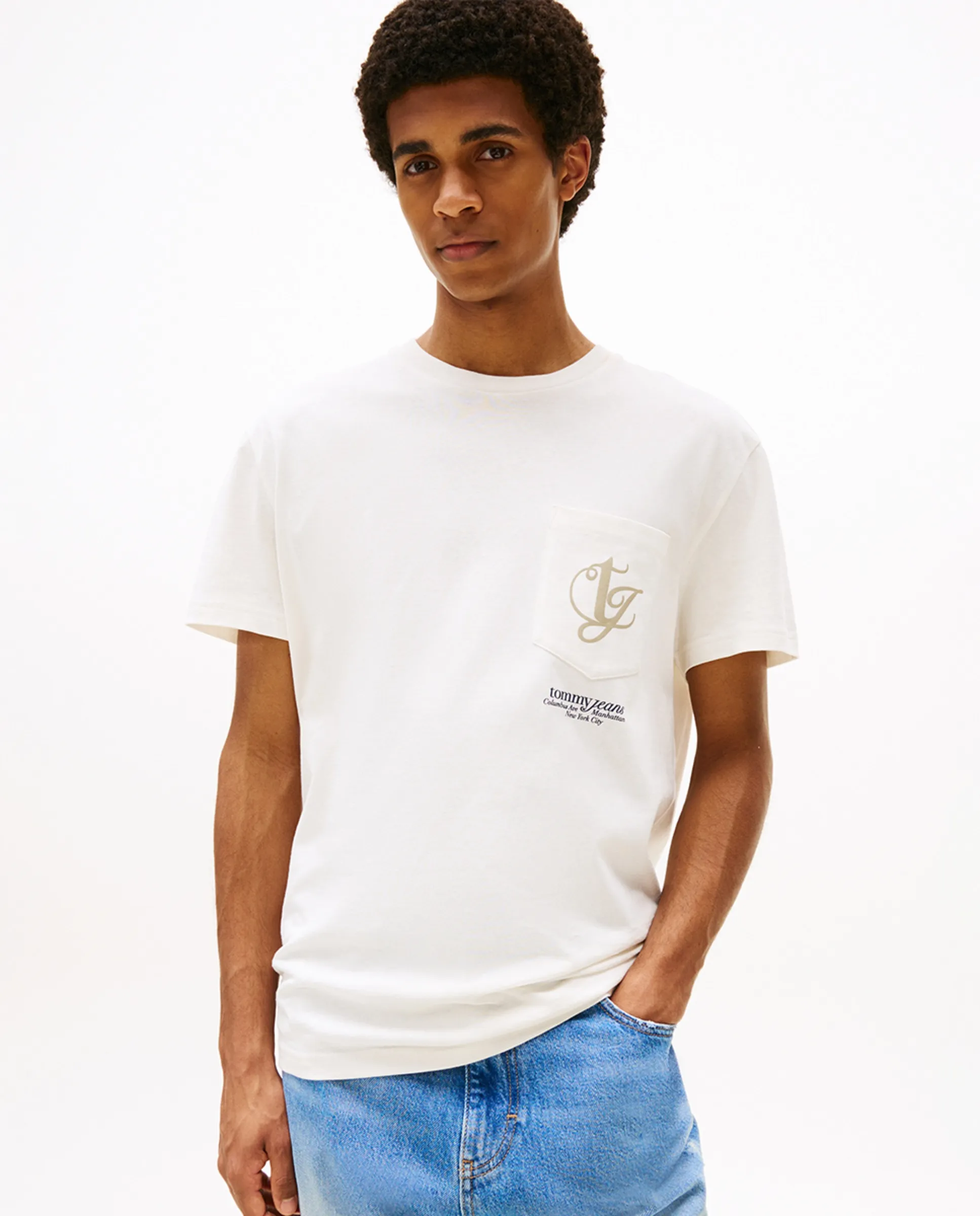 

Мужская футболка классического кроя с коротким рукавом Tommy Jeans, пастельно-розовый