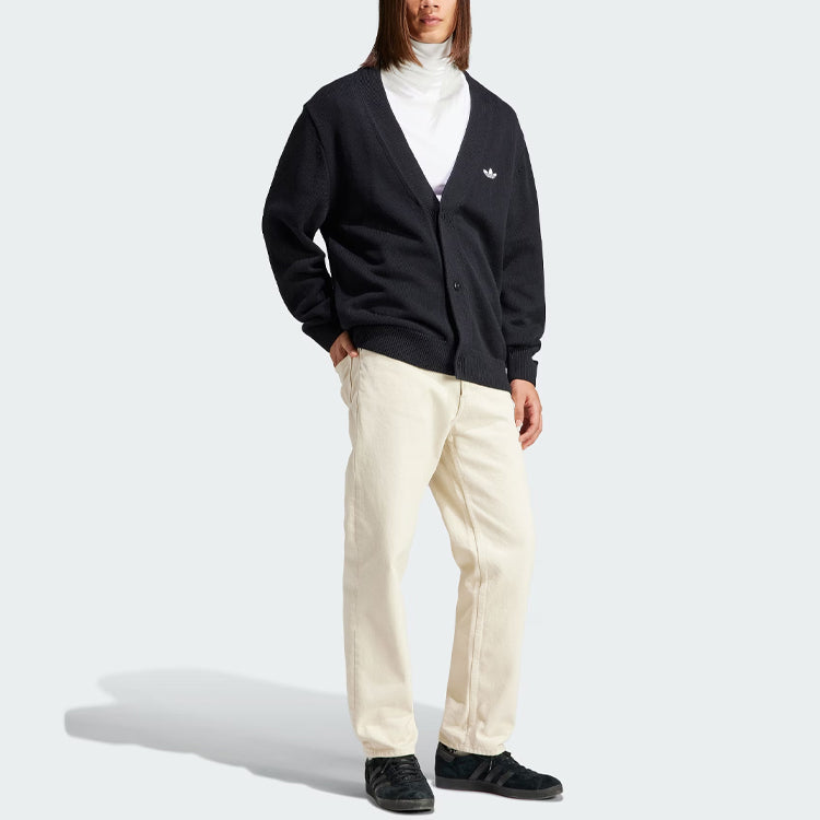 Кардиган adidas Originals Rifta Oversized Intarsia Cardigan 'Black' HZ0716, черный — фото 4