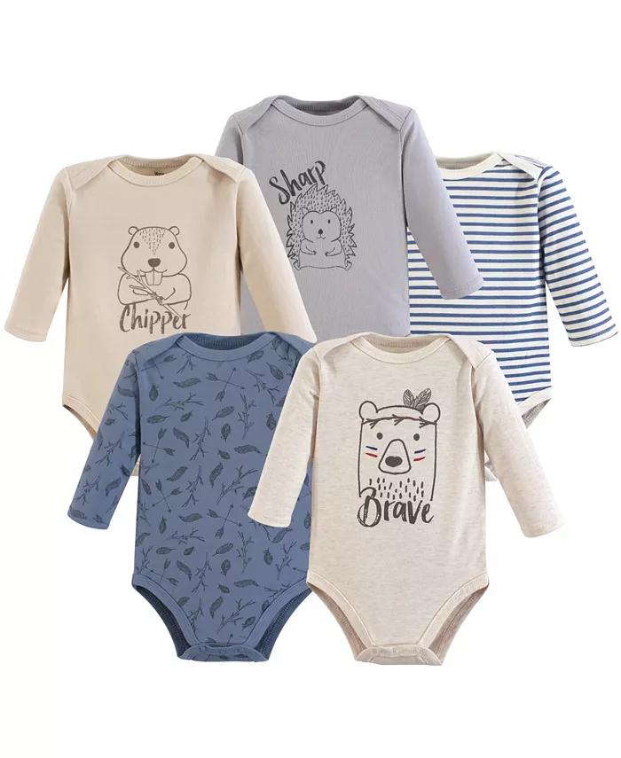 

Боди для девочек из хлопка с длинным рукавом, 5 шт., Snuggle Bunny, 3-6 месяцев Yoga Sprout, белый