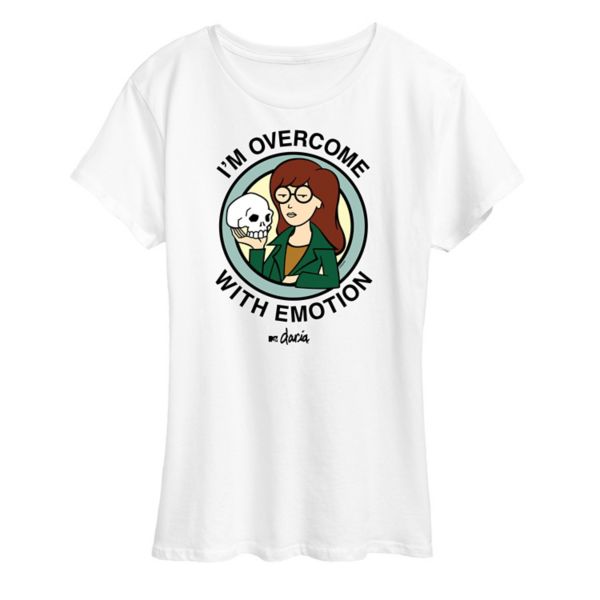 

Женская футболка с графическим принтом «Daria, меня переполняют эмоции» Licensed Character, белый