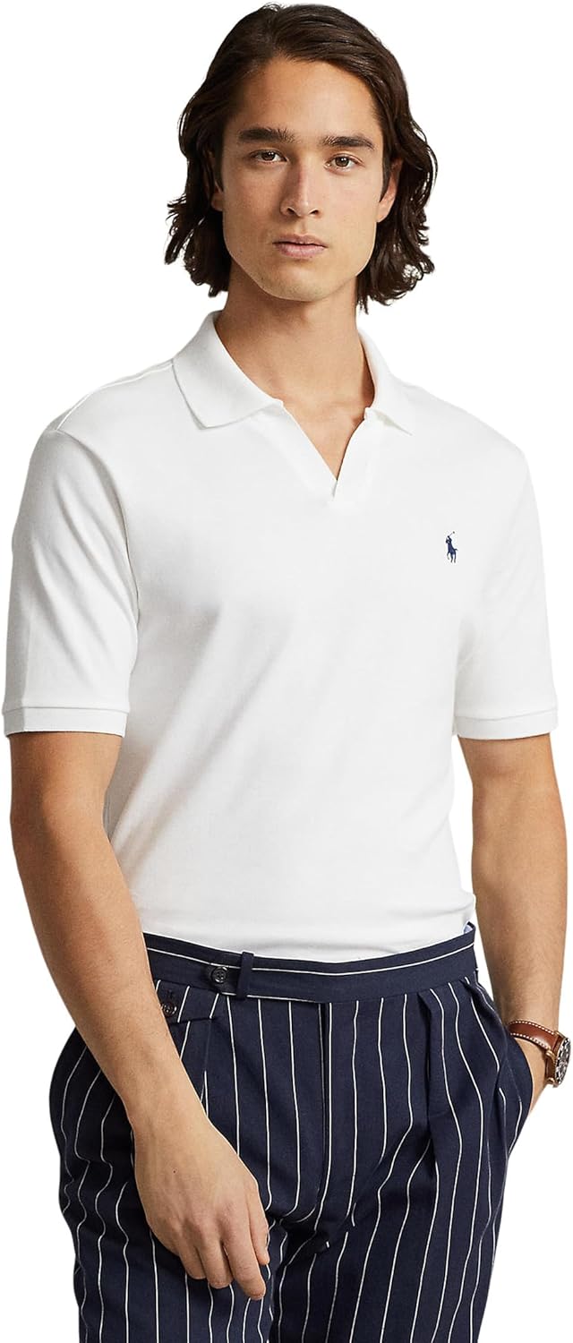 

POLO RALPH LAUREN Мужская классическая поло из мягкого хлопка, White, Белый, POLO RALPH LAUREN Мужская классическая поло из мягкого хлопка, White