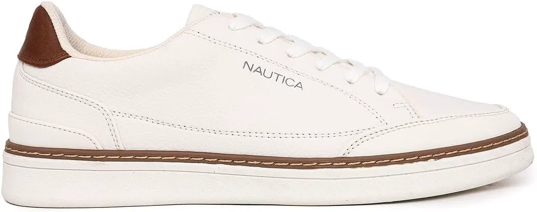 Мужские классические кроссовки на шнуровке Nautica с низким верхом - стильная и удобная повседневная обувь, белый — фото 3