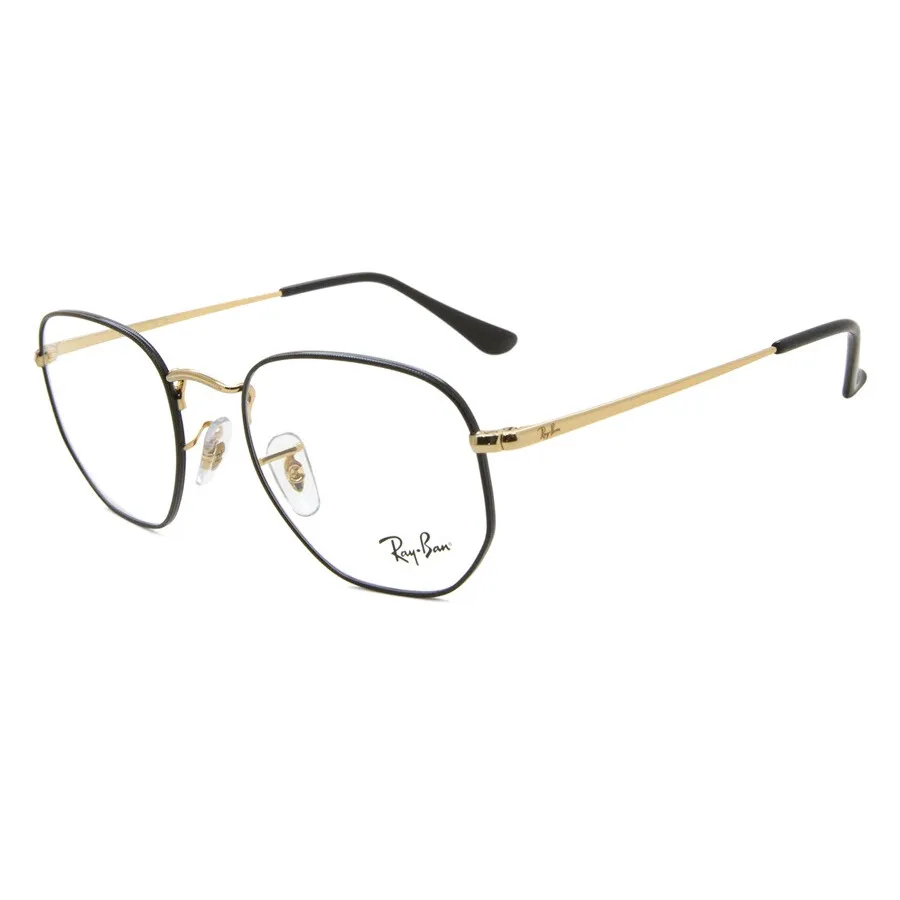 Демонстрационные очки Ray Ban Hexagonal Optics с геометрическим ограночным рисунком, унисекс, модель RX6448, артикул 3175, размер 48. Ray-Ban, черный