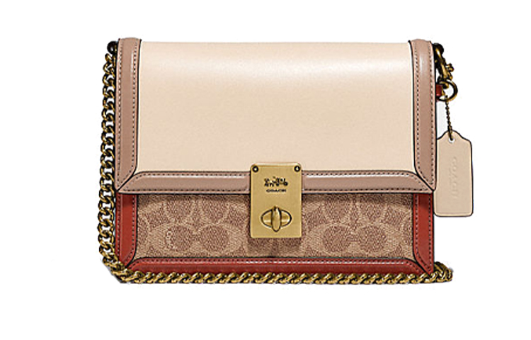 

Коуч Кожаная Маленькая Квадратная Сумка Цепная Сумочка Через Плечо Наплечная Сумка Женская Коричневая Белая и Многоцветная