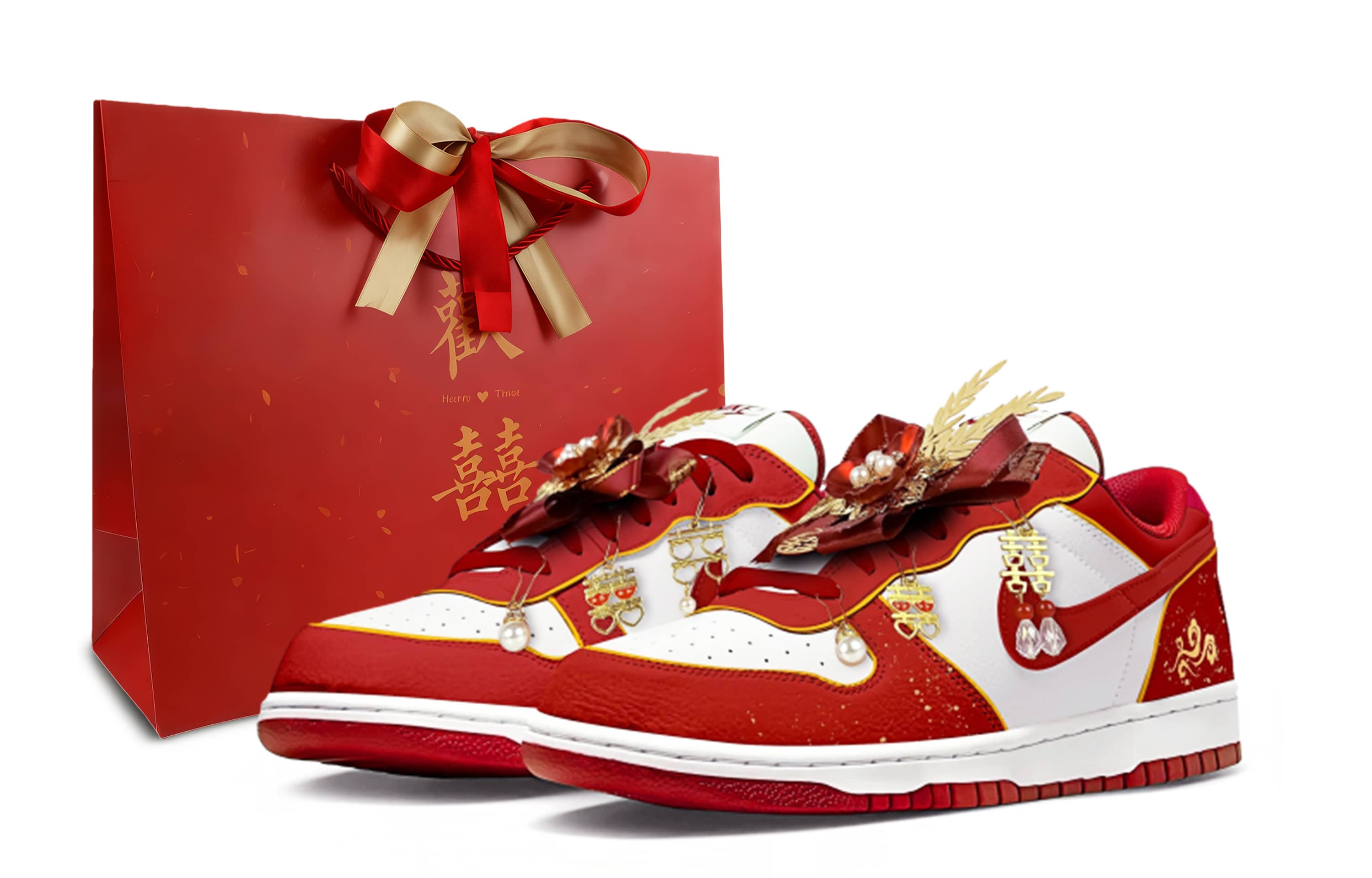 

Nike Большие свадебные туфли устойчивые к истиранию противоскользящие низкие кроссовки для скейтбординга мужские красные белые