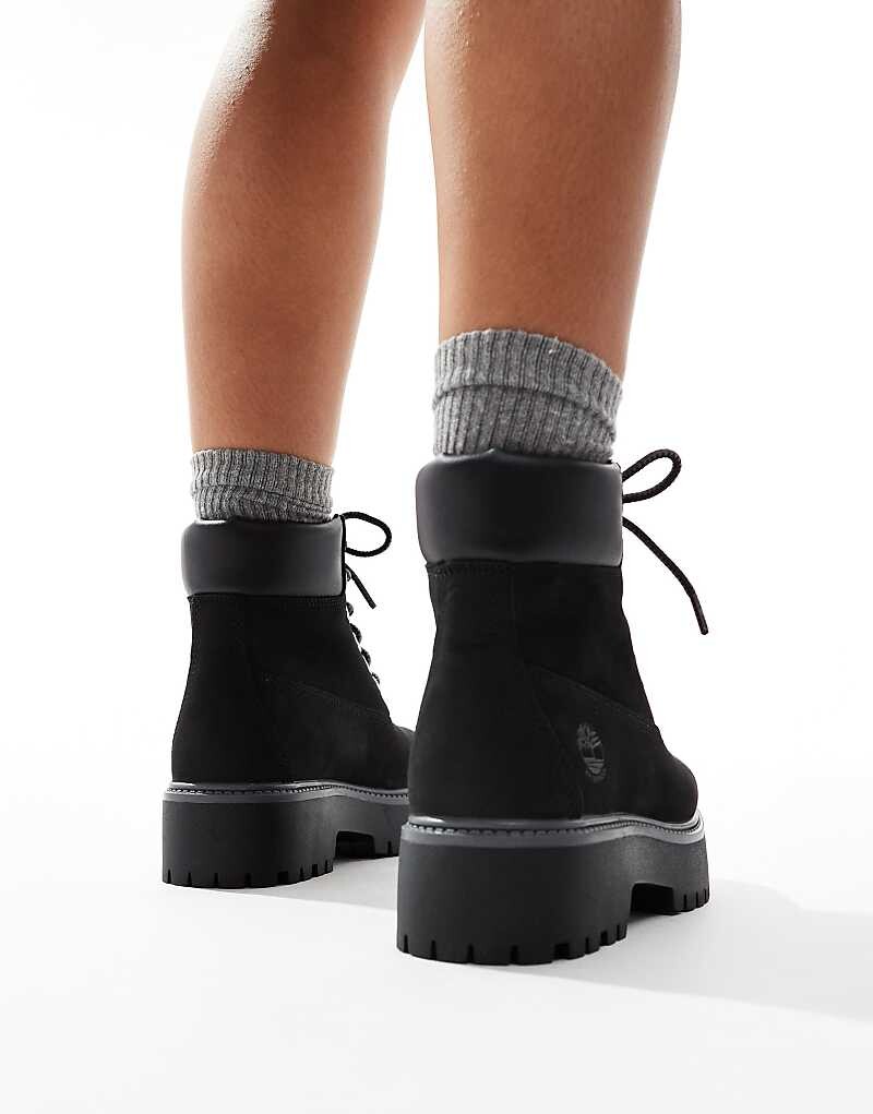 Timberland – Stone Street – Черные ботильоны из нубука высотой 6 дюймов на толстой подошве — фото 4