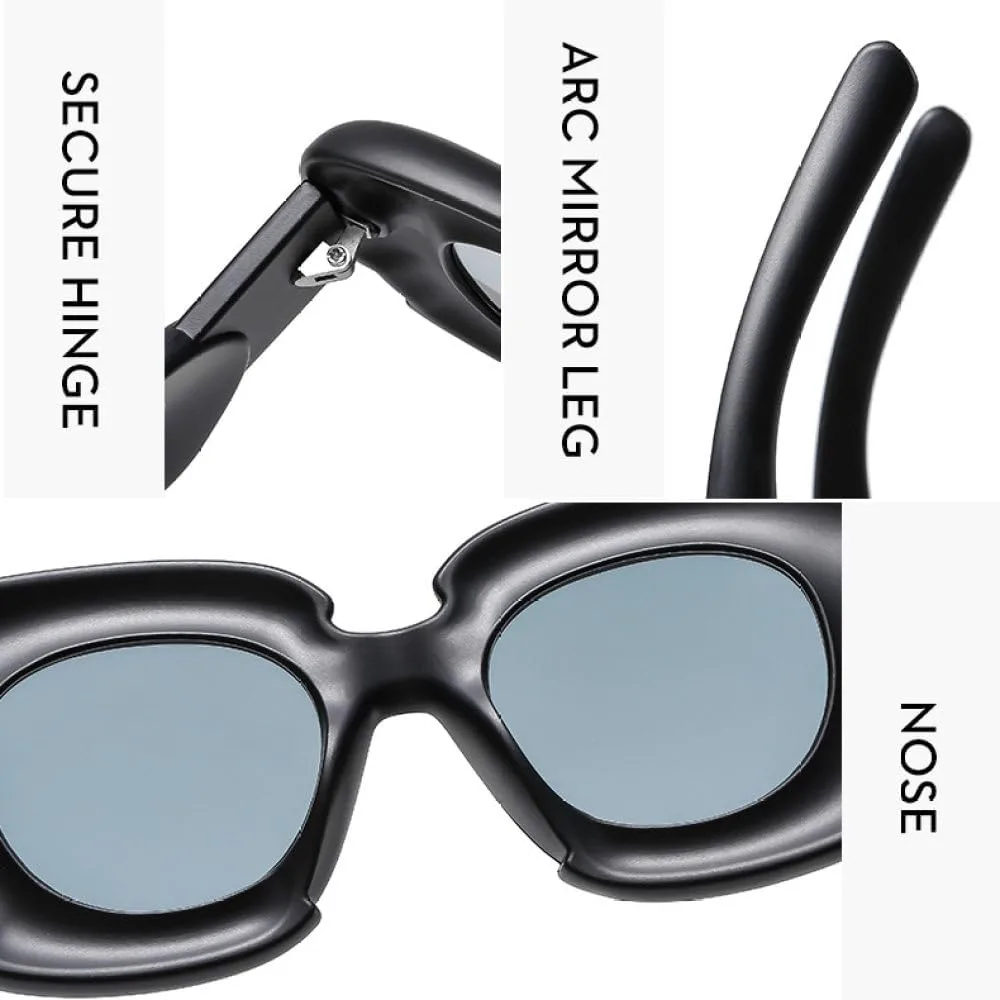 

Винтажные квадратные солнцезащитные очки MUTYNE для женщин, модные очки в стиле пэчворк, хип-хоп, мужские солнцезащитные очки для вождения, панк-очки, Gray