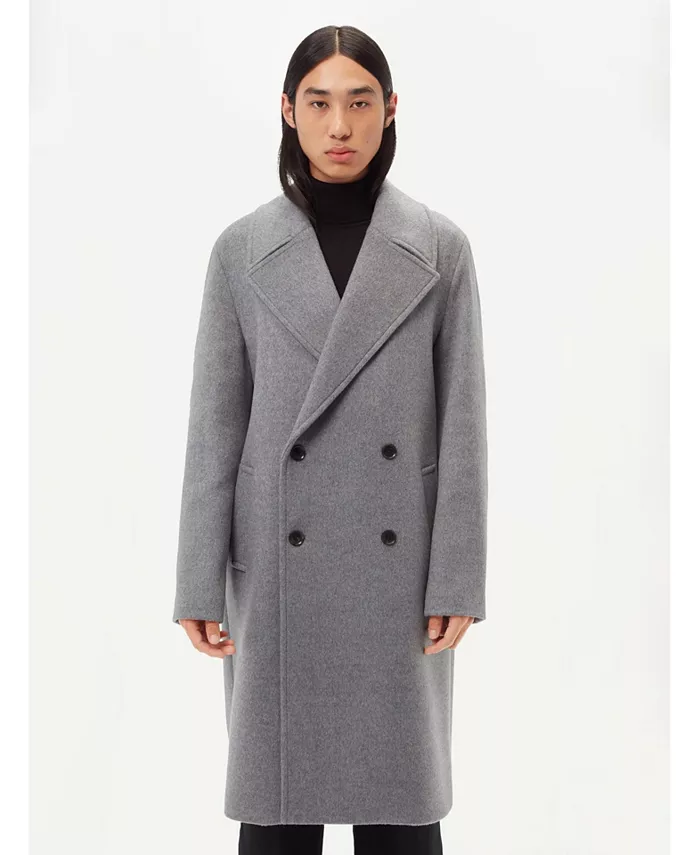 

Мужское двубортное пальто из кашемира Gobi Cashmere, серый