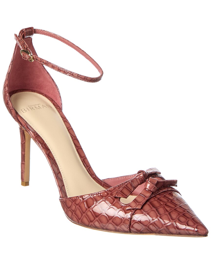 Туфли-лодочки Alexandre Birman Kate 85 с тиснением под крокодила, розовый