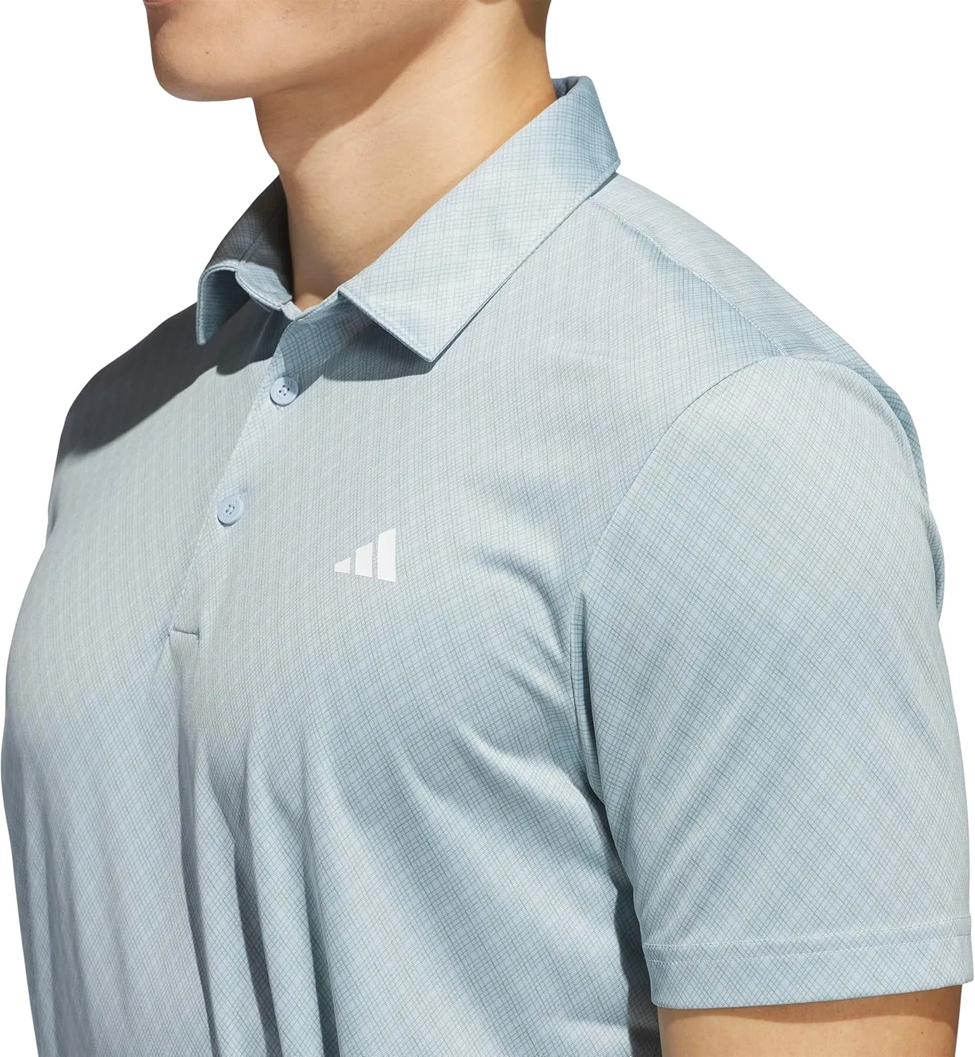 Поло для гольфа мужское с принтом, adidas, цвет Wonder Blue F23/Silver Green S23 — фото 3