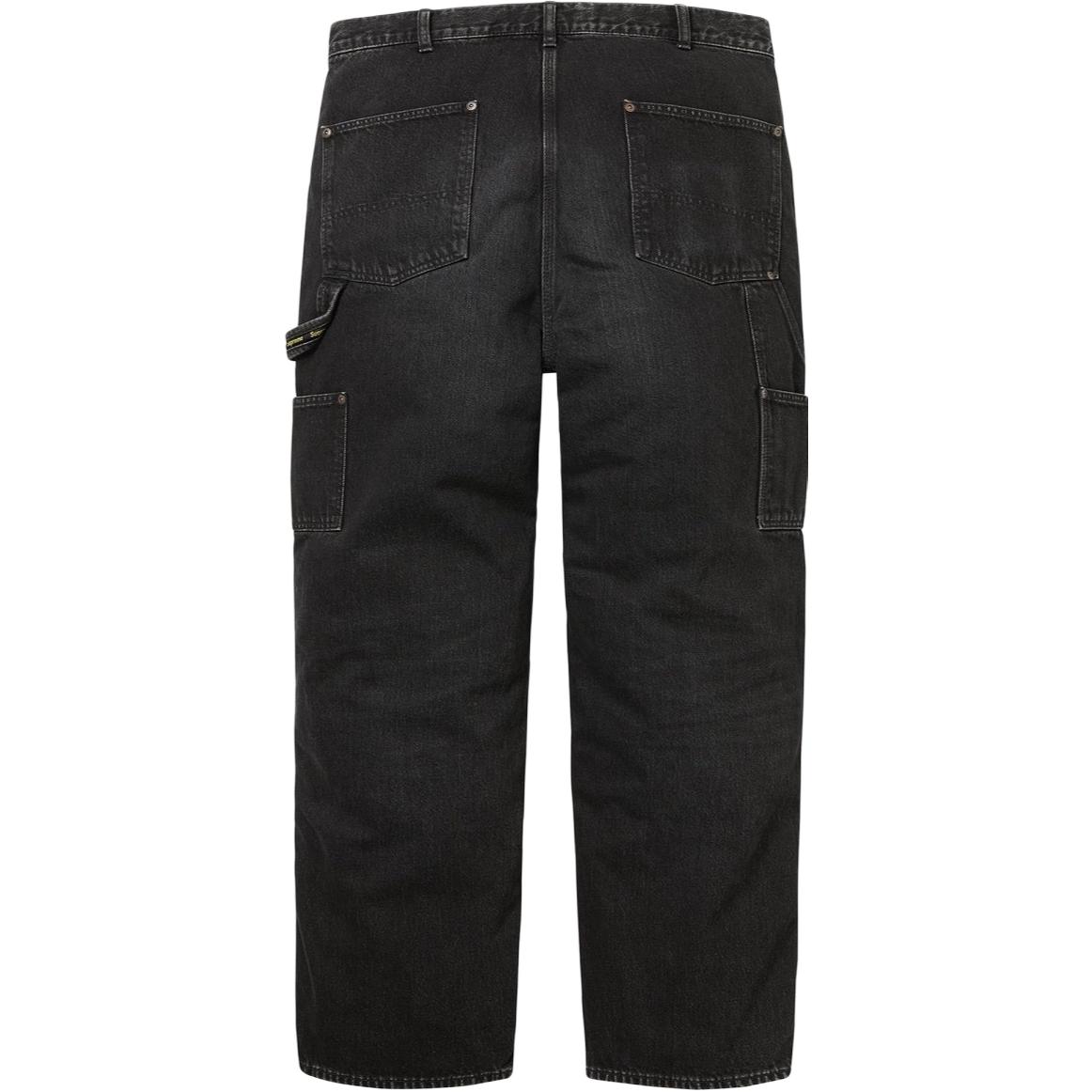 Поношенные рабочие брюки с двойными коленями Supreme, washed синий/washed indigo — фото 4