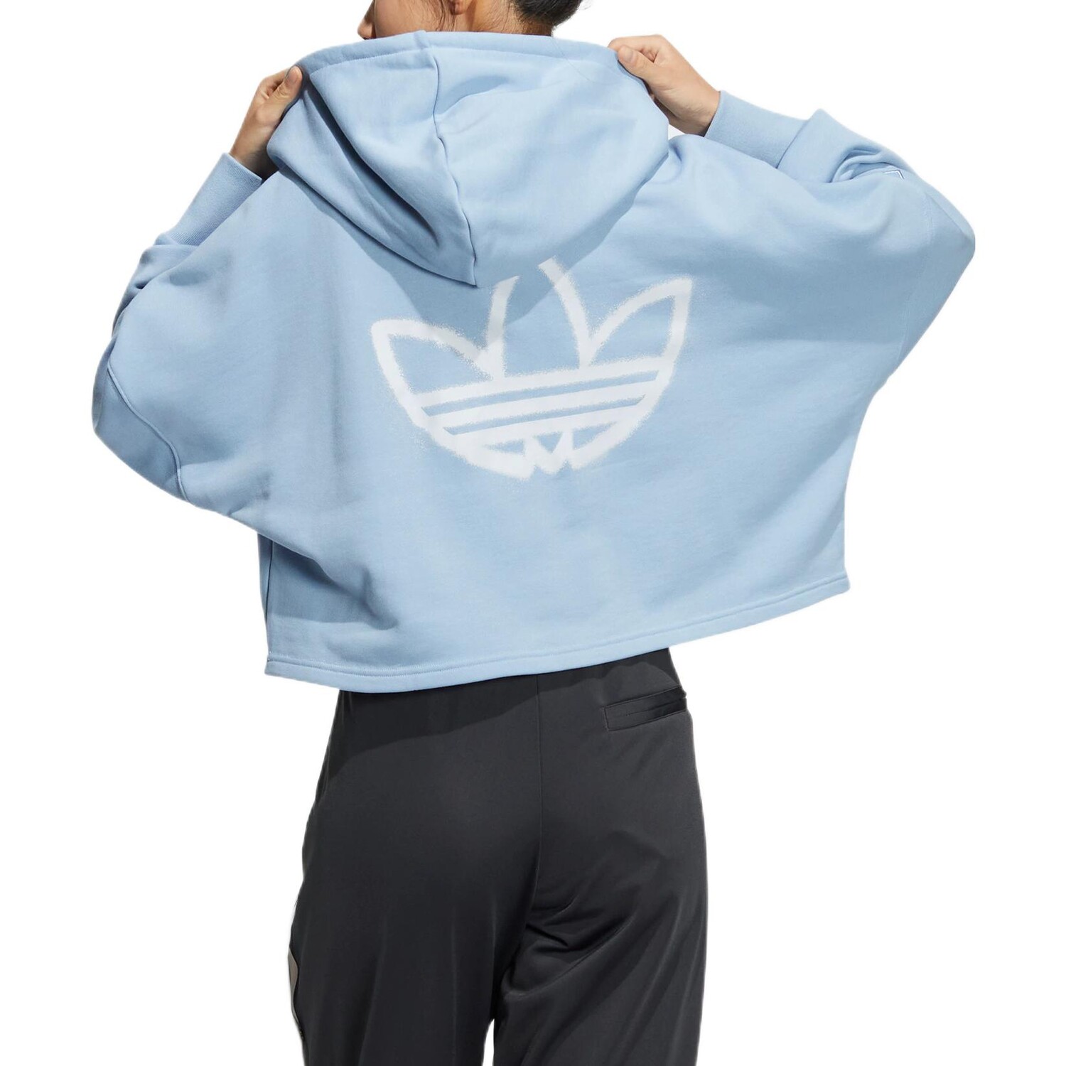 Толстовка с капюшоном ADICOLOR синяя женская Adidas Originals — фото 2
