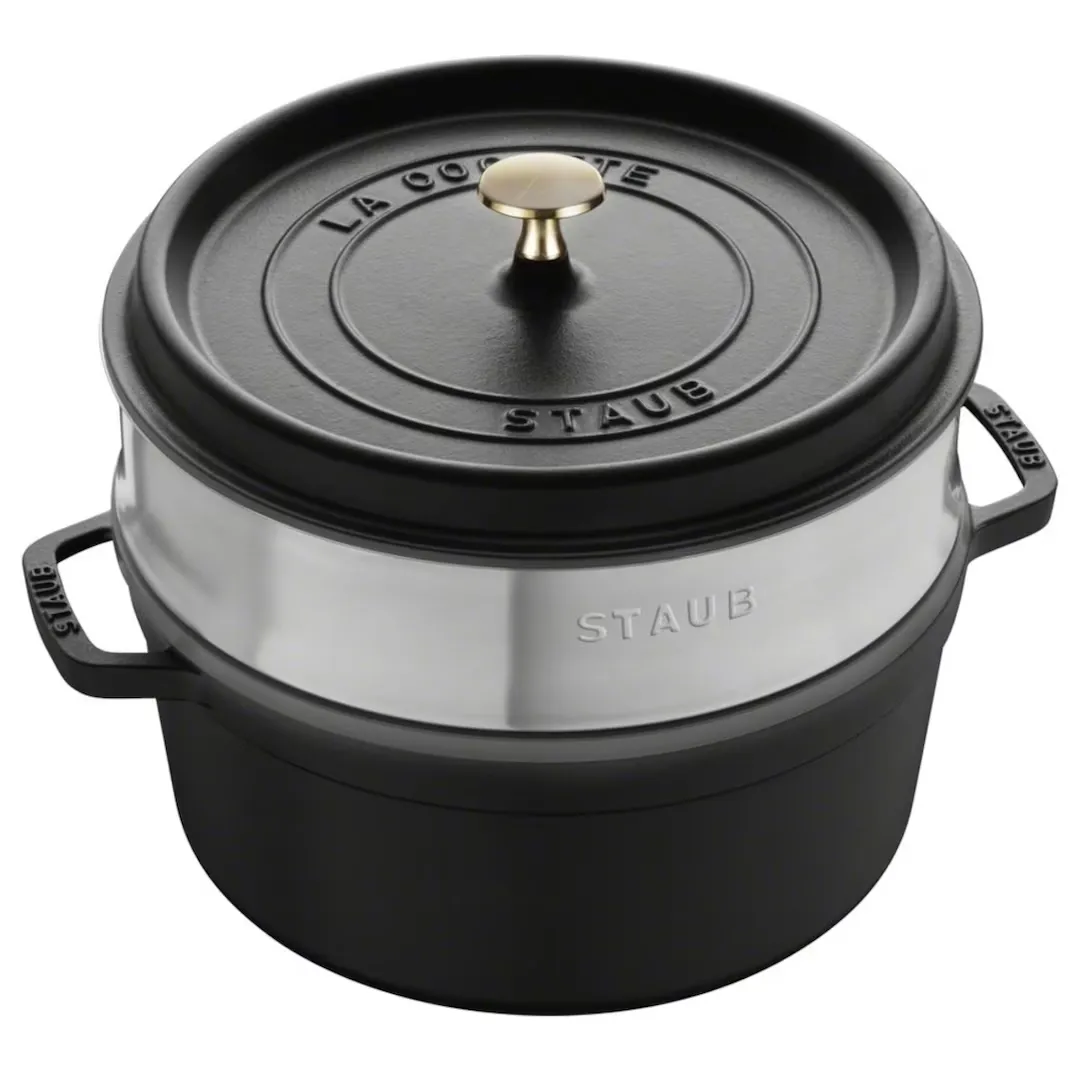 

Кокот с пароваркой Staub La Cocotte, чугун, 5.2 л, 26 см, черный