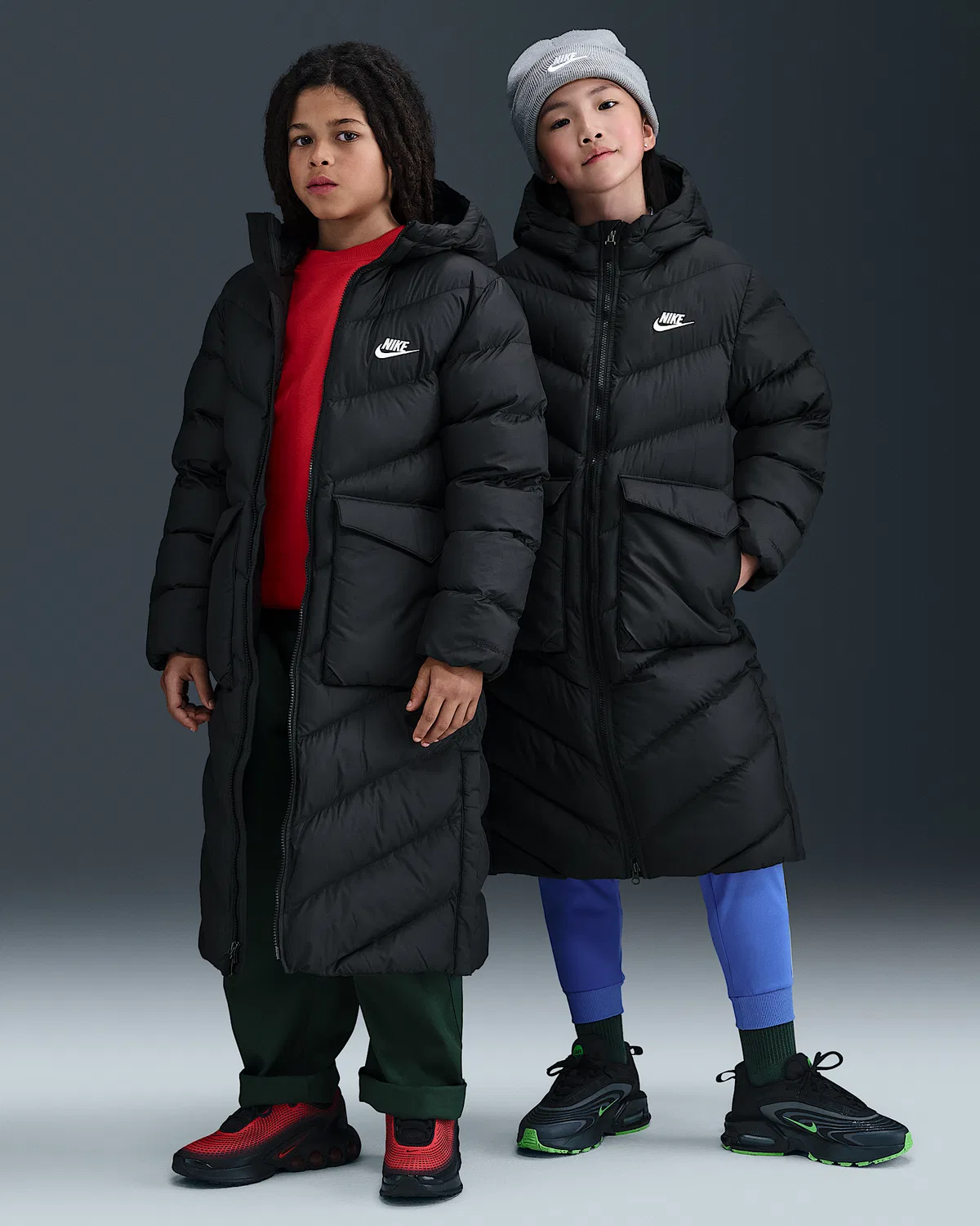Детская пуховая куртка Nike Sportswear All Day Play Therma-FIT свободного кроя, Black/White