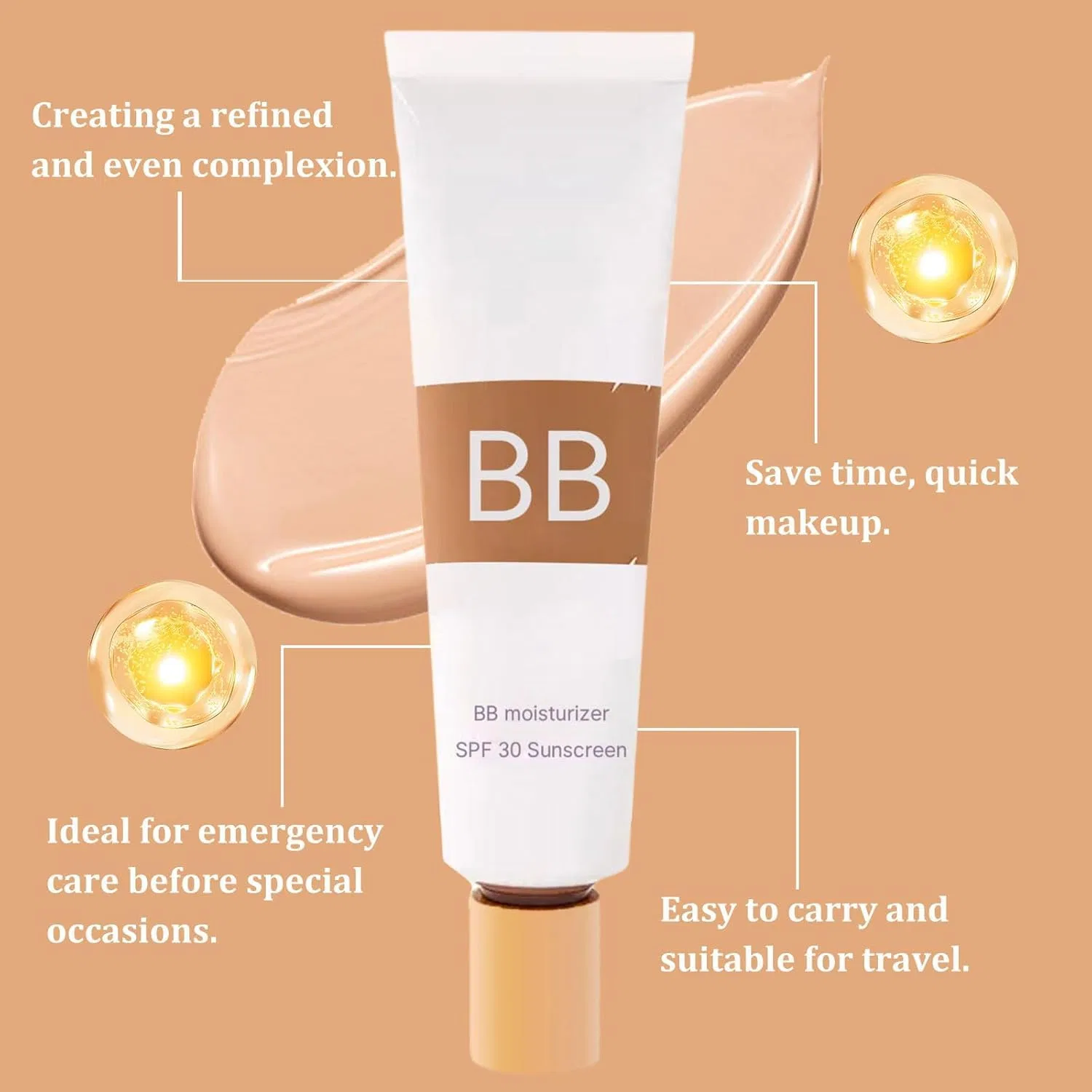Матирующий BB-крем с SPF 30, 30 мл (3 штуки) Hualabo, 3 Pieces. — фото 4