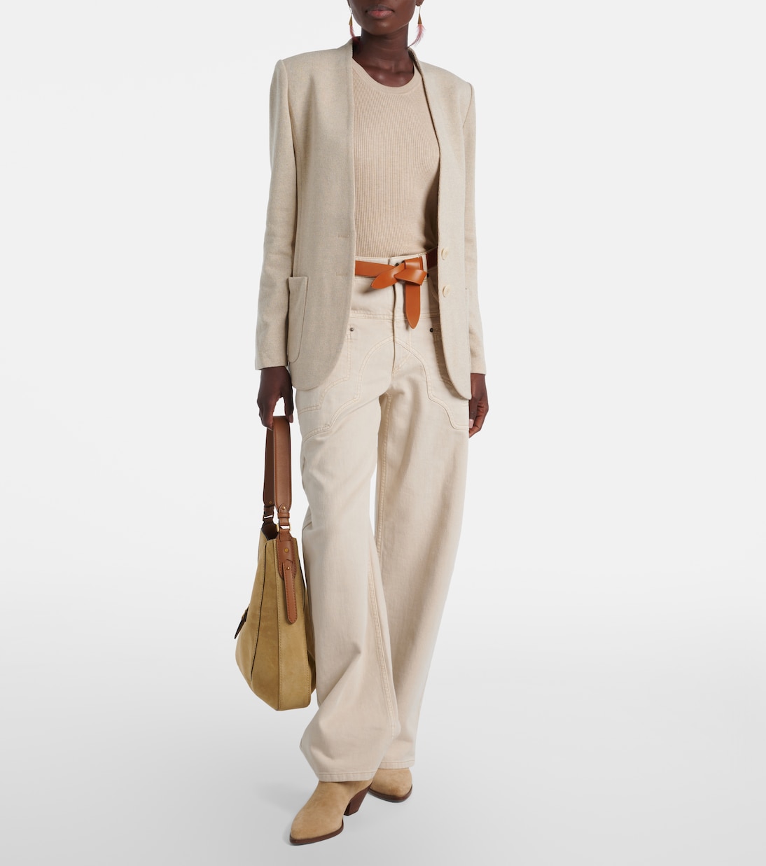 Пиджак Оливия из смесовой шерсти Isabel Marant, бежевый — фото 2