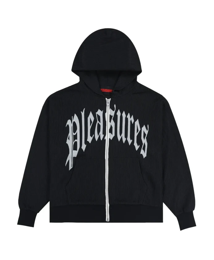 

Готическая толстовка на молнии, черная Pleasures, черный