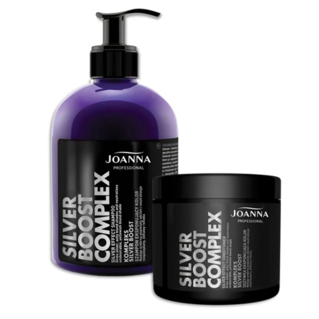 Набор шампуня и кондиционера JOANNA Professional Silver Boost Complex для нейтрализации желтых оттенков, 500 г Joanna