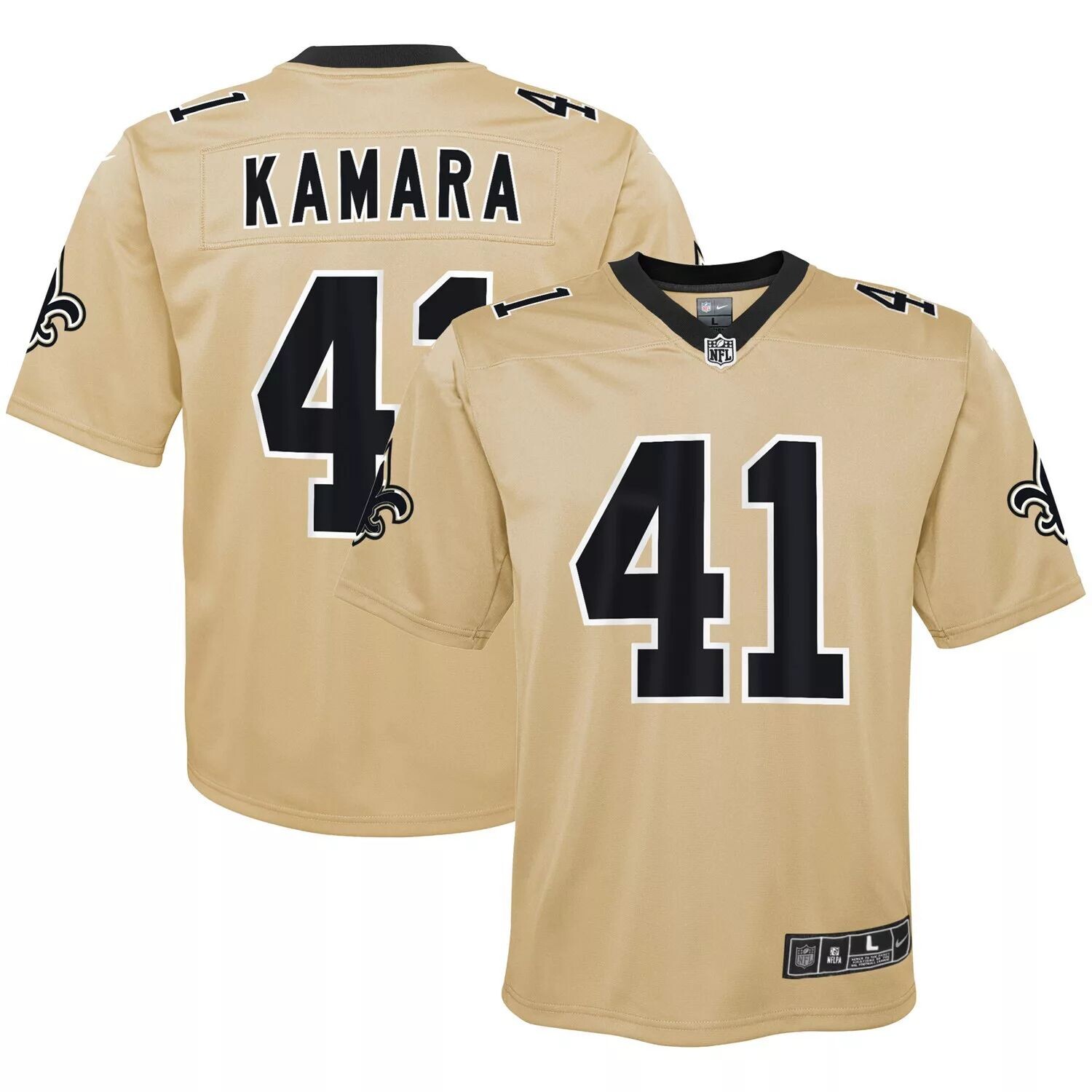 Молодежная футболка Nike Alvin Kamara Gold New Orleans Saints Inverted Team Game Nike — фото 4