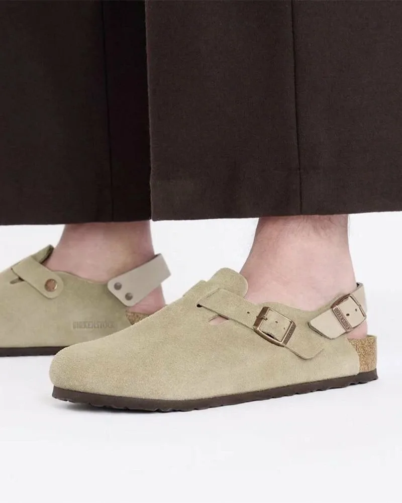 Сандалии BIRKENSTOCK/BIRKENSTOCK/TOKIO Замша/Токийская замша/Замшевая кожа - Серо-коричневый Garden Tokyo, beige — фото 2