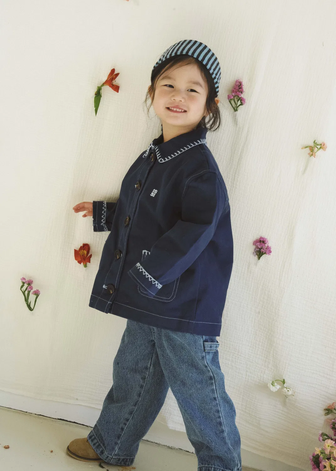 Детская рабочая куртка Stitch Work Jacket тёмно-синего цвета от Cosset Cosset — фото 2